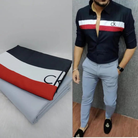 CK print Shirt & Pent Fabric